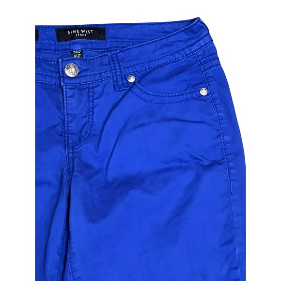 Nine West Jeans Womens 4 Blue Bling Bootcut Cropped Embellished Pockets 4/27 - Picture 6 of 13